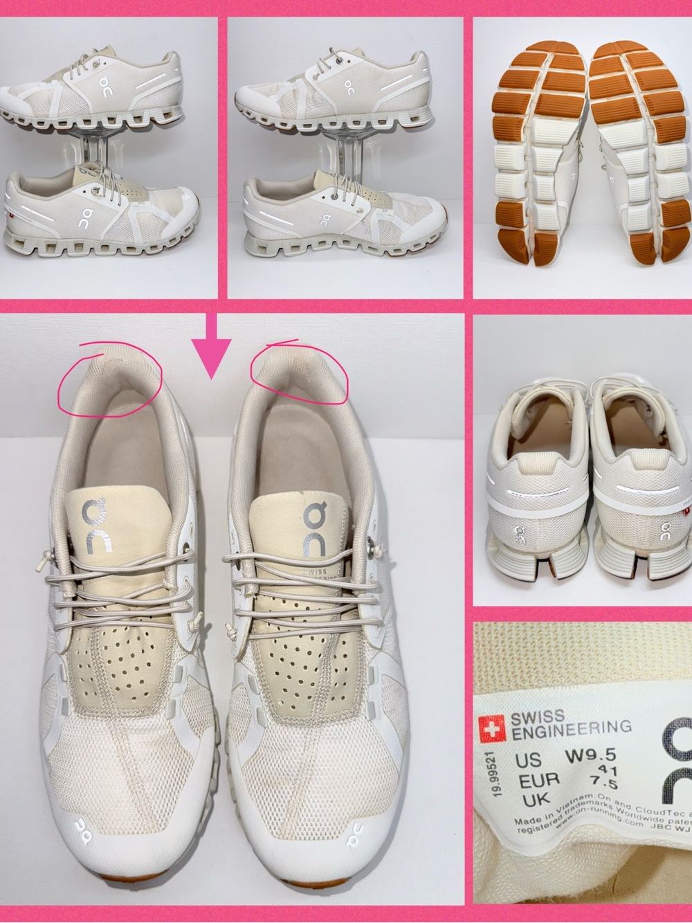 On Running Women's Sneakers in Cream and White